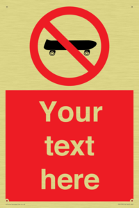 Custom No Skateboarding Sign